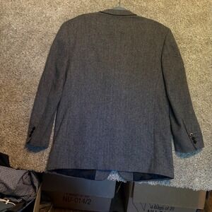 Today's Man Sport Coat Mens 40R Grey Herringbone 3-Button Blazer Jacket